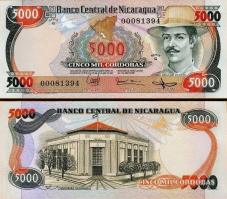 *5000 Córdobas Nicaragua 1985, P146 UNC - Kliknutím na obrázok zatvorte -